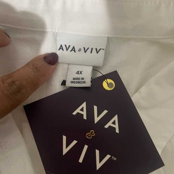 Ava & Viv Classic White Collared Shirt - Picture 4 of 14
